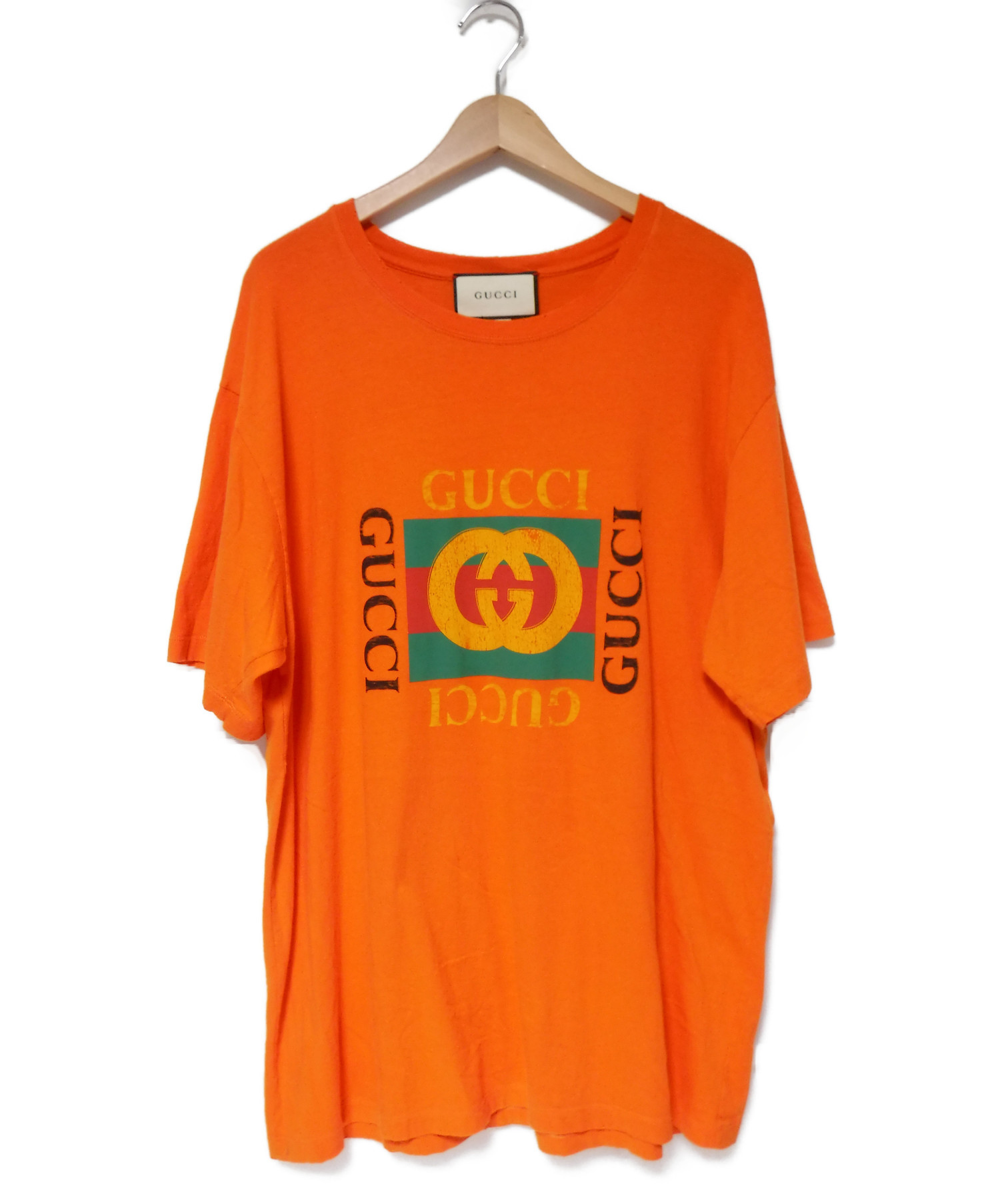 中古 古着通販 Gucci グッチ オールドロゴtシャツ オレンジ サイズ Xl 夏物 ブランド 古着通販 トレファク公式 Trefac Fashion