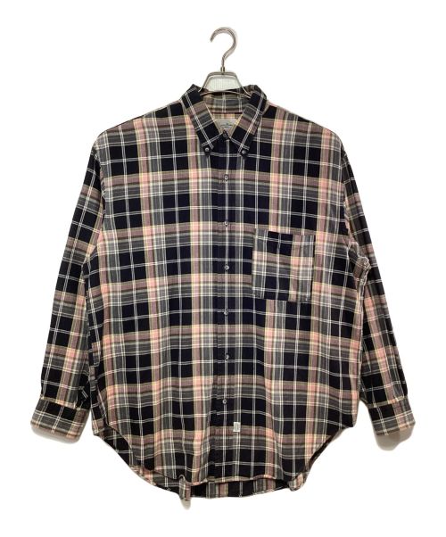 Marvine Pontiak Shirt Makers（マーヴィンポンティアックシャツメイカーズ）Marvine Pontiak Shirt Makers (マーヴィンポンティアックシャツメイカーズ) B.D Collar -OX SH ブラック×グレー サイズ:One sizeの古着・服飾アイテム