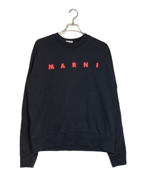 MARNI（マルニ）MARNI (マルニ) ロゴスウェットシャツ ネイビー サイズ:48の古着・服飾アイテム