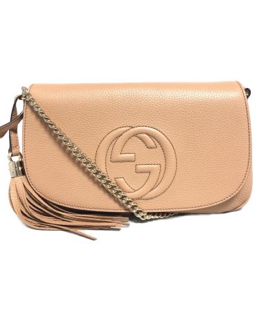 中古・古着通販】GUCCI (グッチ) チェーンショルダーバッグ ピンク