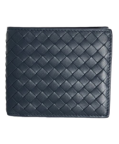 BOTTEGA VENETA（ボッテガベネタ）BOTTEGA VENETA (ボッテガベネタ) 2つ折り財布 ネイビーの古着・服飾アイテム