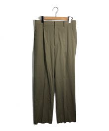 AURALEE（オーラリー）の古着「HARD TWIST WOOL VIYELLA SLACKS」｜カーキ