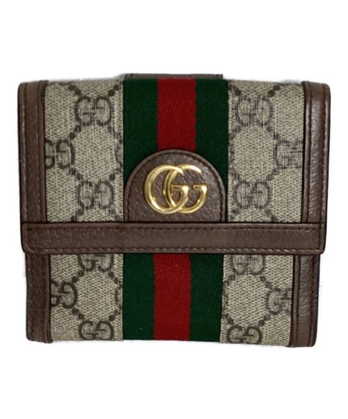 GUCCI（グッチ）GUCCI (グッチ) 2つ折り財布 ブラウンの古着・服飾アイテム