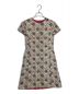 LOUIS VUITTON（ルイ ヴィトン）の古着「Monogram Logo Printed Short Sleeved Wool and Silk Dress」｜ホワイト×ブラック×レッド