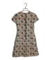 LOUIS VUITTON (ルイ ヴィトン) Monogram Logo Printed Short Sleeved Wool and Silk Dress ホワイト×ブラック×レッド サイズ:34：29800円