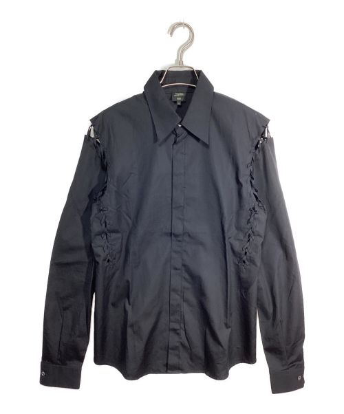 Jean Paul Gaultier homme（ジャンポールゴルチェオム）Jean Paul Gaultier homme (ジャンポールゴルチェオム) デザインシャツ ブラック サイズ:SIZE48の古着・服飾アイテム