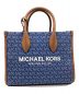 中古・古着 MICHAEL KORS (マイケルコース) 2WAYバッグ ブラウン×ネイビー：18000円