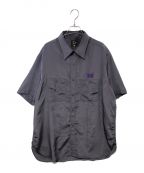 Needlesニードルズ）の古着「S/S Work Shirt - Poly Cloth」｜ダークグレー×パープル