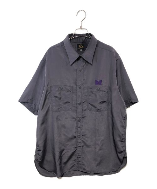 Needles（ニードルズ）Needles (ニードルズ) S/S Work Shirt - Poly Cloth ダークグレー×パープル サイズ:XLの古着・服飾アイテム