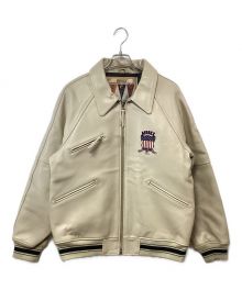 AVIREX（アヴィレックス）の古着「SIGNATUR VARSITY JACKET」｜ベージュ