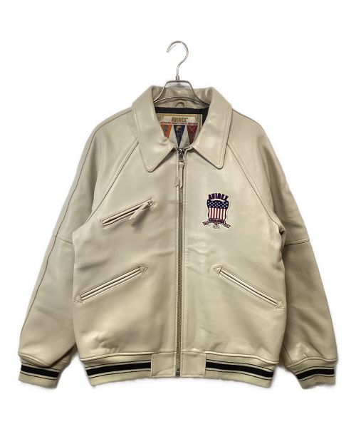 AVIREX（アヴィレックス）AVIREX (アヴィレックス) SIGNATUR VARSITY JACKET ベージュ サイズ:2XLの古着・服飾アイテム