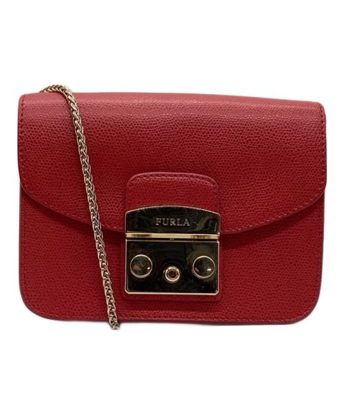 FURLA（フルラ）FURLA (フルラ) ミニチェーンショルダーバッグ レッドの古着・服飾アイテム