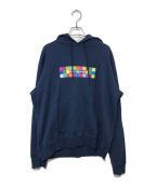 uniform experimentユニフォームエクスペリメント）の古着「COLOR CHART BOX LOGO HOODIE」｜ネイビー