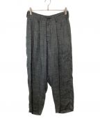 Y'sワイズ）の古着「LINEN TWEED PLEATS TAPERED PANTS」｜グレー