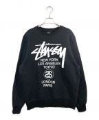 stussyステューシー）の古着「WORLD TOUR CREW」｜ブラック