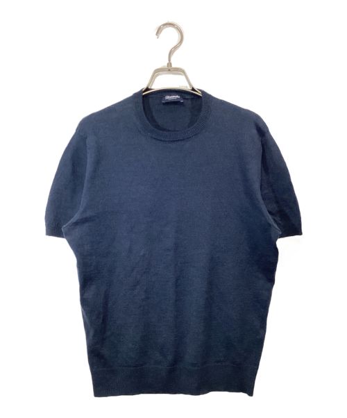 Drumohr（ドルモア）Drumohr (ドルモア) DRUMOHR STRETCH LINEN CREW NECK ネイビー サイズ:46の古着・服飾アイテム