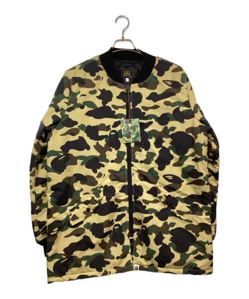 A BATHING APE（アベイシングエイプ）A BATHING APE (アベイシングエイプ) 1st CAMO MA-1ジャケット ベージュ×ブラック サイズ:XL 未使用品の古着・服飾アイテム