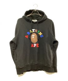 A BATHING APE（アベイシングエイプ）の古着「マルチカレッジロゴプルオーバーパーカー」｜ブラック