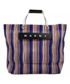 MARNIマルニ）の古着「MARNI MARKET STRIPE BAG」｜ブルー×ピンク