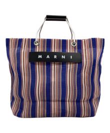 MARNI（マルニ）の古着「MARNI MARKET STRIPE BAG」｜ブルー×ピンク