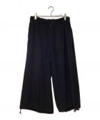 GROUND Yグラウンドワイ）の古着「POLYESTER/TRIACETATE CREPE de CHINE BALLOON PANTS」｜ブラック