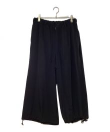 GROUND Y（グラウンドワイ）の古着「POLYESTER/TRIACETATE CREPE de CHINE BALLOON PANTS」｜ブラック