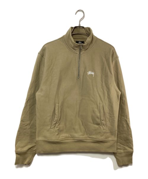 stussy（ステューシー）stussy (ステューシー) 	OVERDYED STOCK LOGO MOCK HALF ZIP カーキ サイズ:SIZE Mの古着・服飾アイテム