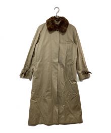 Aquascutum（アクアスキュータム）の古着「ライナー付ファーコート」｜ベージュ×ブラウン