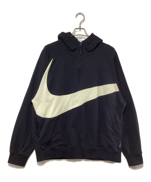 NIKE（ナイキ）NIKE (ナイキ) ハーフジップパーカー ブラック×ホワイト サイズ:XXLの古着・服飾アイテム