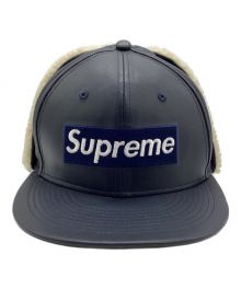 SUPREME×New Era（シュプリーム×ニューエラ）の古着「Leather Earflap Box Logo New Era」｜ネイビー