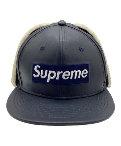 SUPREME（シュプリーム）SUPREME (シュプリーム) New Era (ニューエラ) Leather Earflap Box Logo New Era ネイビー サイズ:59.6cmの古着・服飾アイテム