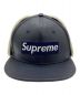 SUPREME（シュプリーム）の古着「Leather Earflap Box Logo New Era」｜ネイビー