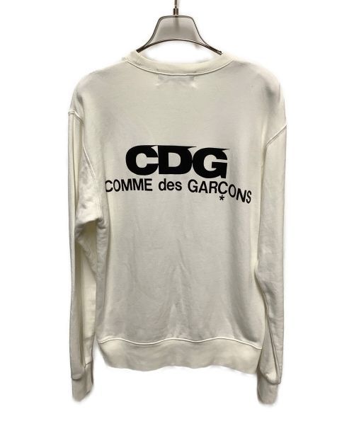 CDG（シーディージー）CDG (シーディージー コムデギャルソン) ロゴスウェット ホワイト サイズ:Mサイズの古着・服飾アイテム