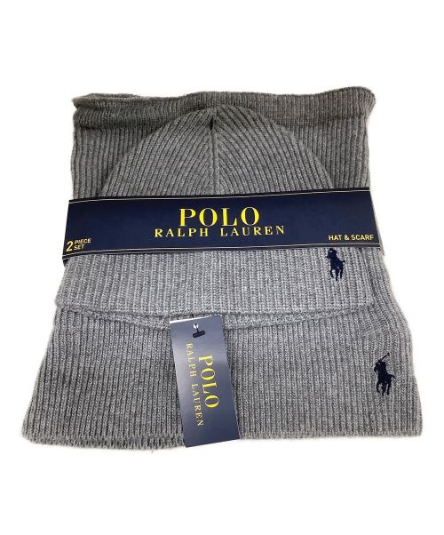 POLO RALPH LAUREN（ポロ・ラルフローレン）POLO RALPH LAUREN (ポロ・ラルフローレン) ネックウォーマー ニット帽 セット グレー 未使用品の古着・服飾アイテム