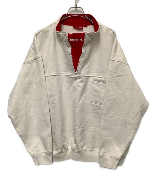 SUPREME（シュプリーム）SUPREME (シュプリーム) Washed Half Zip Pullover アイボリー×レッド サイズ:Lの古着・服飾アイテム