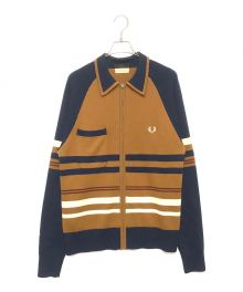 nicholas daley×FRED PERRY（ニコラス デイリー×フレッドペリー）の古着「NICHOLAS DALEY KNITTED ZIP THROUGH SHIRT」｜ブラウン×ネイビー