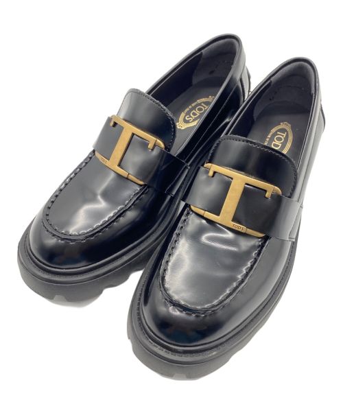 TOD'S（トッズ）TOD'S (トッズ) T TIMELESS Leather Loafers ブラック サイズ:37の古着・服飾アイテム