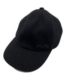 sacai×kaws（サカイ×カウズ）の古着「MELTON CAP」｜ブラック