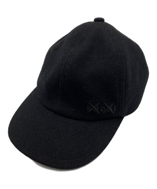 sacai×kaws（サカイ×カウズ）sacai×kaws (サカイ×カウズ) MELTON CAP ブラック サイズ:1の古着・服飾アイテム