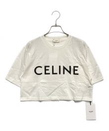 CELINE（セリーヌ）の古着「クロップド CELINE Tシャツ」｜ホワイト