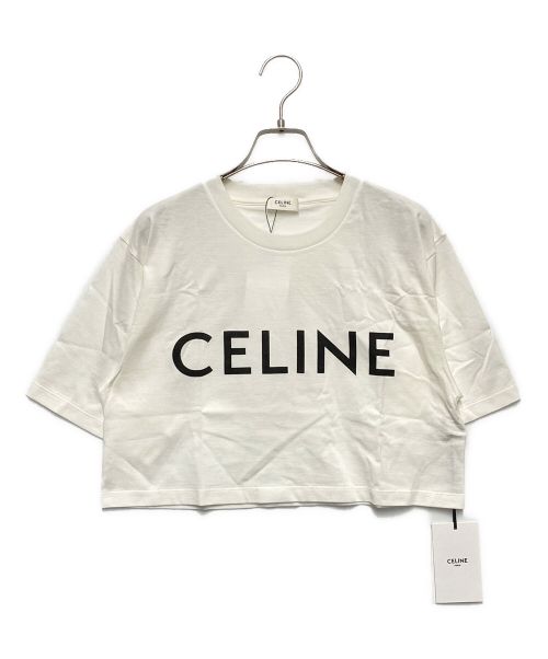 CELINE（セリーヌ）CELINE (セリーヌ) クロップド CELINE Tシャツ ホワイト サイズ:S 未使用品の古着・服飾アイテム