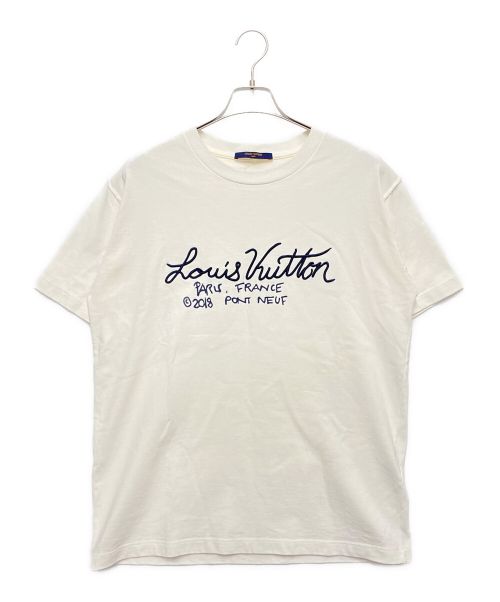 LOUIS VUITTON（ルイ ヴィトン）LOUIS VUITTON (ルイ ヴィトン) シグネチャープリントエンブロイダリーTシャツ ホワイト サイズ:Lの古着・服飾アイテム