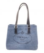 PRADAプラダ）の古着「Denim+Vitello トートバッグ」｜インディゴ