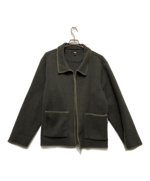 stussy（ステューシー）stussy (ステューシー) フリースジャケット グレー サイズ:Mの古着・服飾アイテム