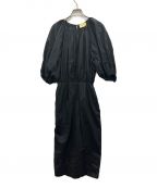 UNITED ARROWSユナイテッドアローズ）の古着「ギャザーボリュームドレス」｜ブラック
