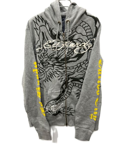 Ed Hardy（エド ハーディー）Ed Hardy (エド ハーディー) ジップパーカー グレー サイズ:Ｌ 未使用品の古着・服飾アイテム