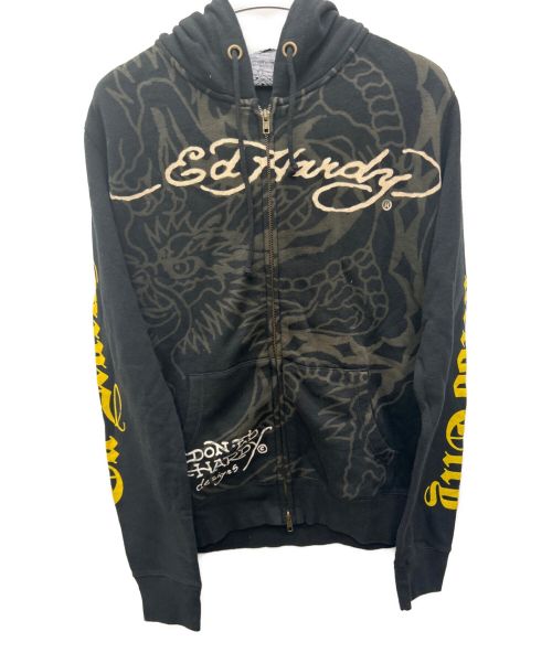 Ed Hardy（エド ハーディー）Ed Hardy (エド ハーディー) ジップパーカー ブラック サイズ:Ｍ 未使用品の古着・服飾アイテム