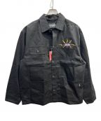 TOY MACHINEトイマシーン）の古着「LIGHTNING EYE TWILL WORK JACKET」｜ブラック