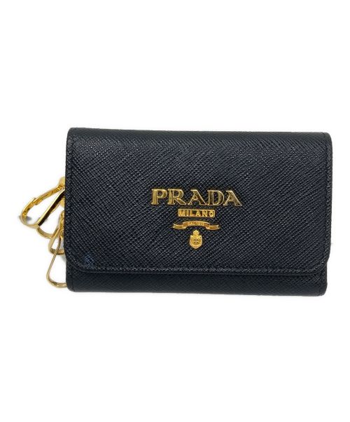 PRADA（プラダ）PRADA (プラダ) キーケース　PRADA（プラダ）　1PG004　サフィアーノレザー ブラックの古着・服飾アイテム