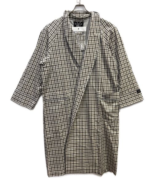 Burberry's（バーバリーズ）Burberry's (バーバリーズ) チェック柄ガウンコート グレー×ブラック サイズ:ＸＬの古着・服飾アイテム